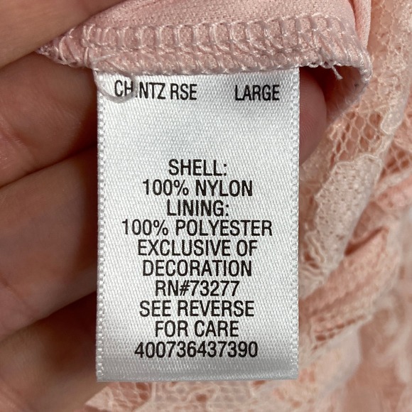 Candies Peachy Pink Lace Long Sleeve Short Romper Junior Womens Large‎ - Picture 7 of 10